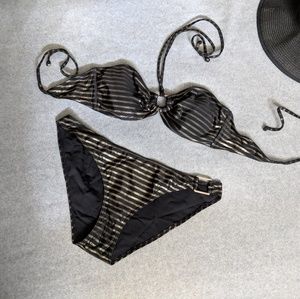 Gold and black bikini EUC